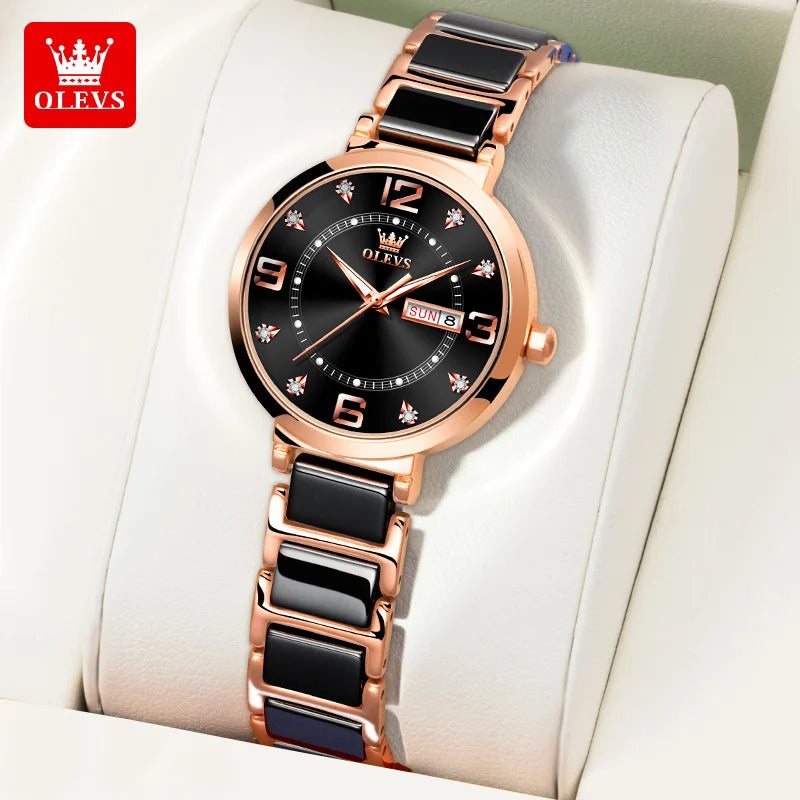 OLEVS Reloj de pulsera Para Mujer, Reloj de marca de lujo Para Mujer, pulsera elegante, relojes de cuarzo a la moda impermeables Para Mujer, Reloj Para Mujer