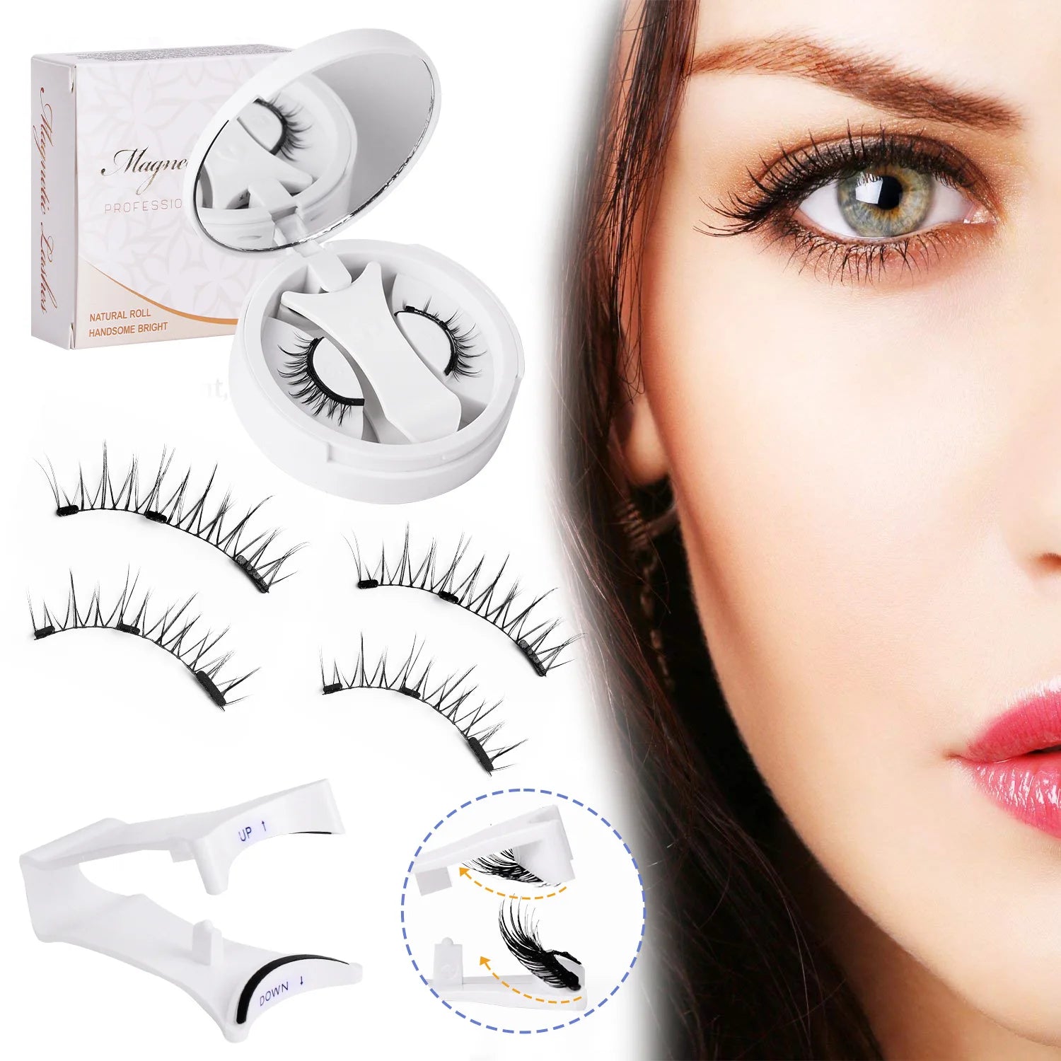 Magnetic Fake Eyelashes Set – Reusable 3D, No Glue, Waterproof