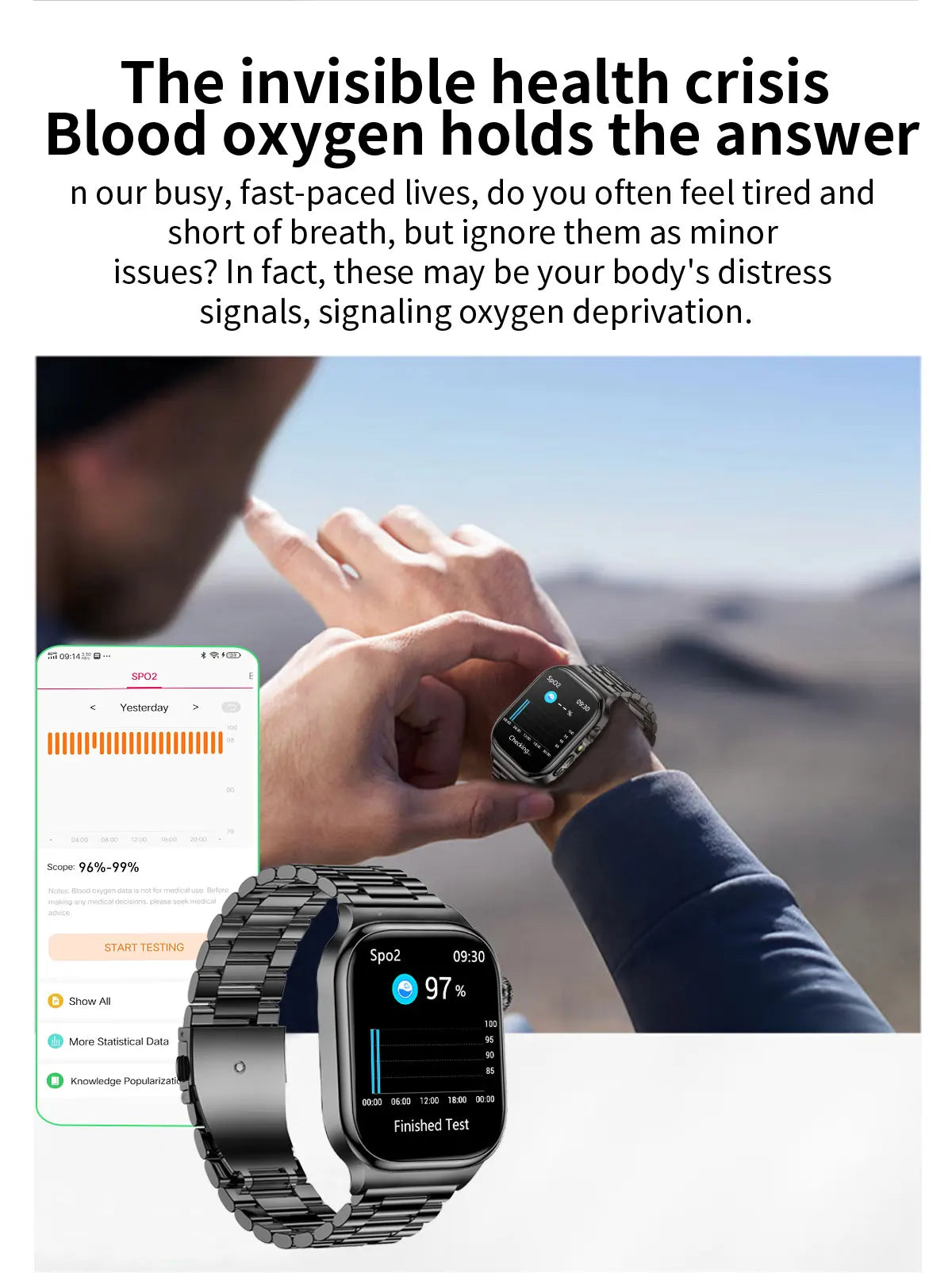 Nuevo Reloj Inteligente de Salud Nivel Hospitalario 2026 con Medición de Grasa Corporal, ECG, Oxígeno en Sangre, Presión Arterial, Pantalla AMOLED HD, Llamadas y Funciones Deportivas para Hombre