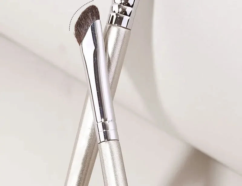 Pincel para Contorno de Nariz, Pincel Plano para Contorno de Nariz, Pincel Angulado para Maquillaje de Contorno, Pincel de Pelo Natural Angulado para Difuminar Sombras