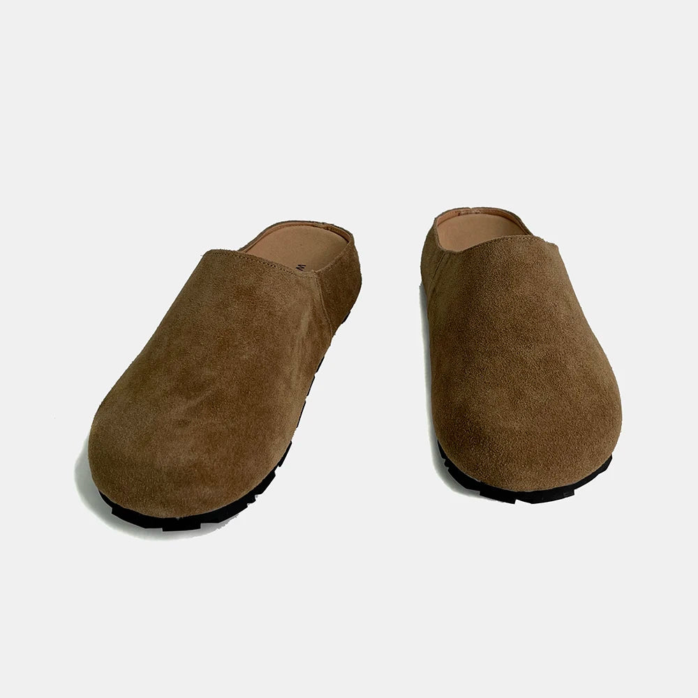 Zapatillas Cuero de vaca natural Cómodo Zapatilla de mujer clásica de marca de alta calidad