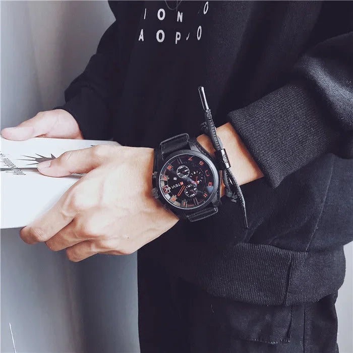 Reloj de Cuarzo para Hombre con Esfera Árabe, Correa de Cuero Informal, Relojes Deportivos con Calendario para Hombre