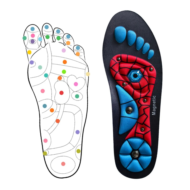 NUEVAS Plantillas Ortopédicas con Soporte de Arco, Plantillas de Masaje con Acupresión Plantar, Plantillas de Masaje con Terapia Magnética para Hombres y Mujeres, 2 Piezas/4 Piezas