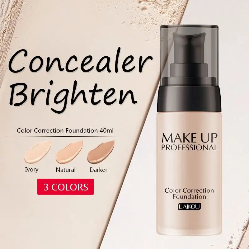 LAIKOU Base de maquillaje Base líquida facial crema BB corrector hidratante control de aceite blanqueamiento maquillaje Maquiagem resistente al agua 40g