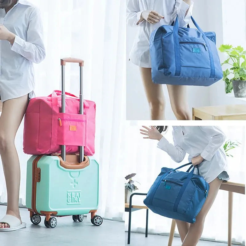 Bolsa de Viaje Ligera y Plegable, Bolsa de Mano Unisex, Equipaje de Mano para Fines de Semana, Estancias Cortas, Viajes, Bolsas Organizadoras de Maletas