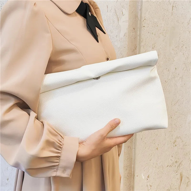 Bolsos de mano informales para mujer, bolsos de noche de cuero PU suave, bolso tipo sobre para fiesta, bolso para teléfono y portátil, Bolso de mano