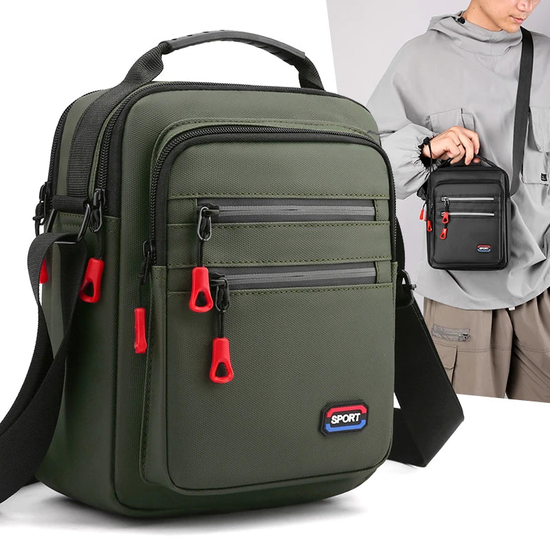 Bolso de hombro minimalista y elegante para hombre, bandolera con múltiples compartimentos de gran capacidad, bolso de hombro duradero para ir al trabajo