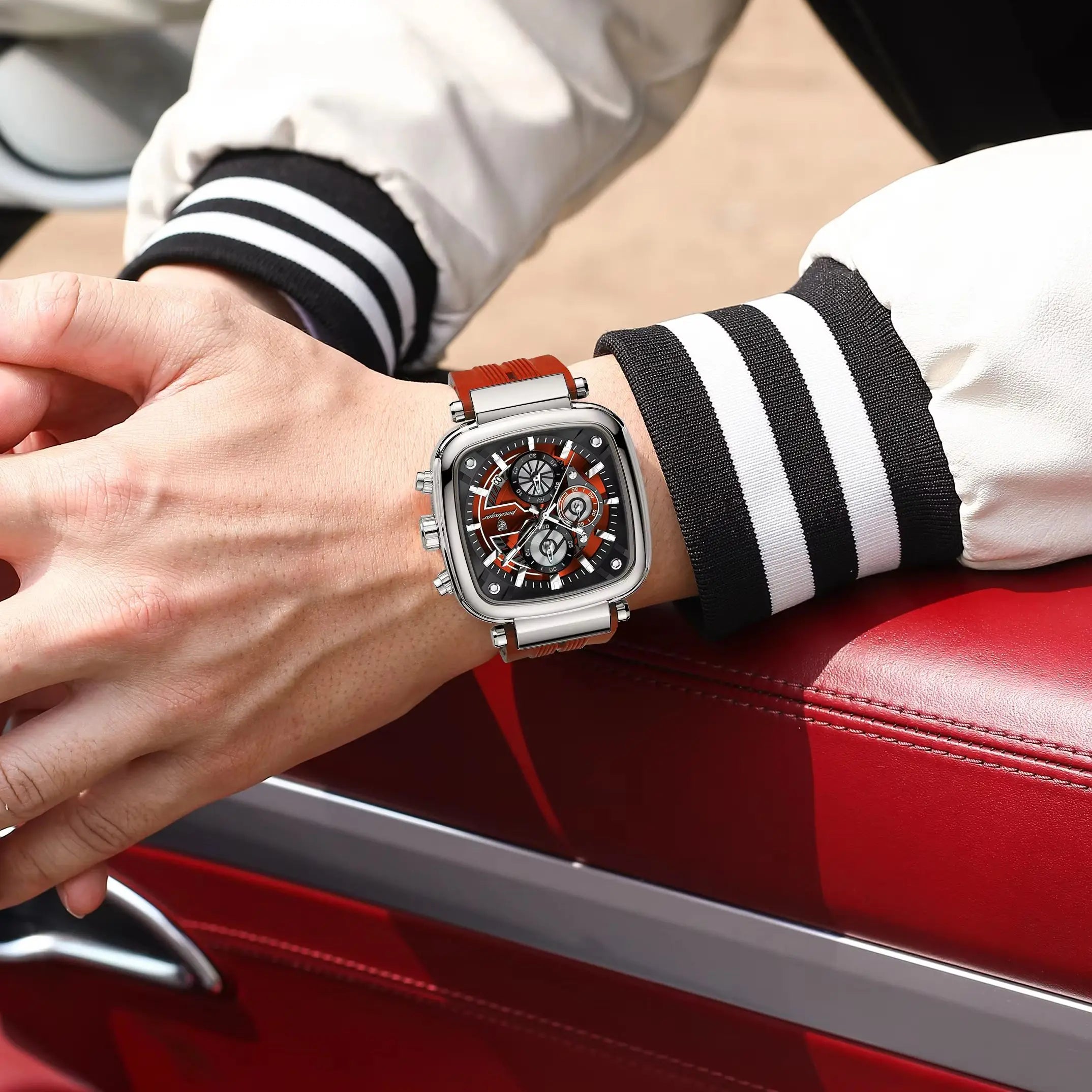 POEDAGAR Luxury Watch For Men Calendar Luminous Waterproof Man Clock Male Chronograph Silicone Sports Men's Quartz Watches Reloj