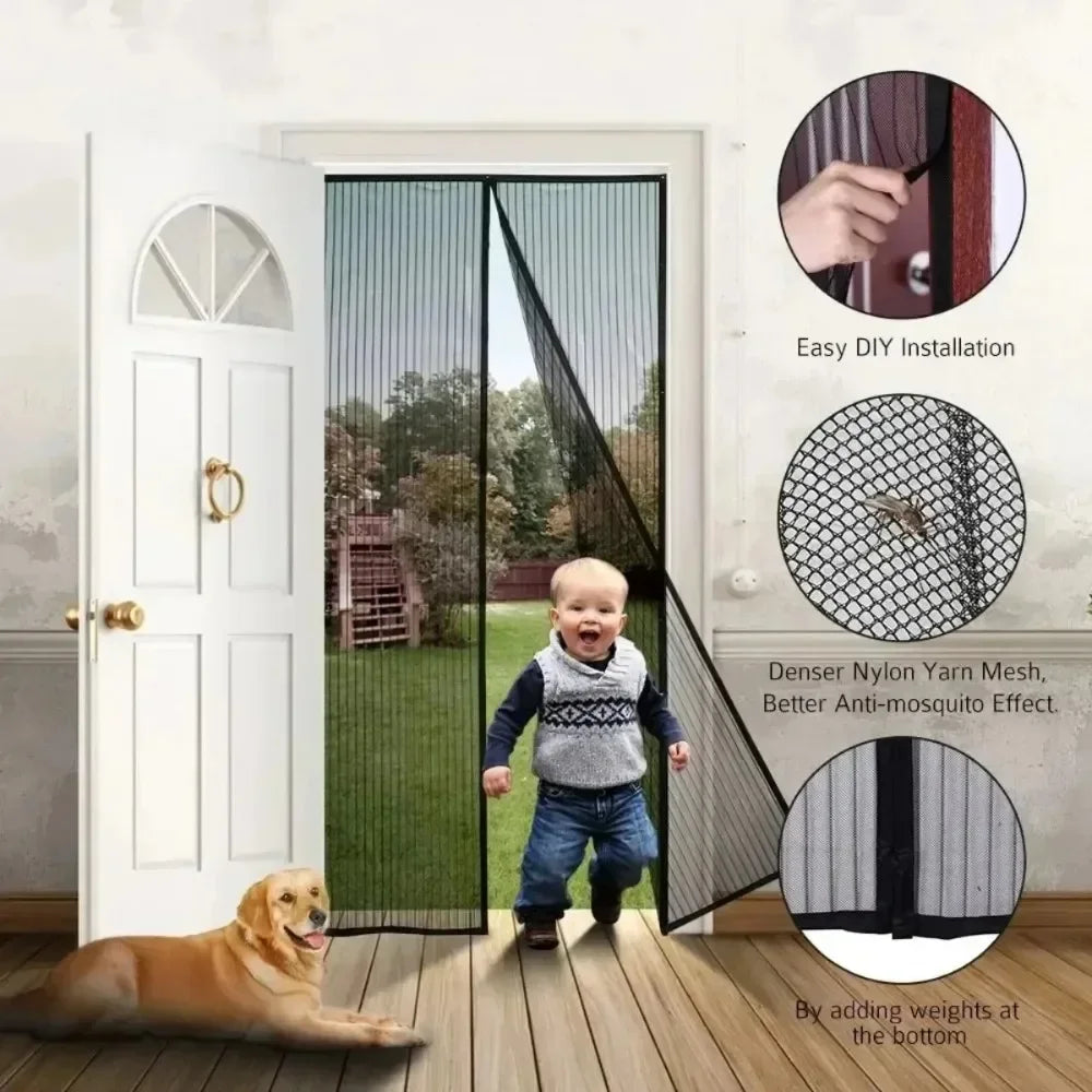 Mosquitero Magnético para Puerta y Ventana – Cierre Automático, Sin Perforaciones, 90/100cm