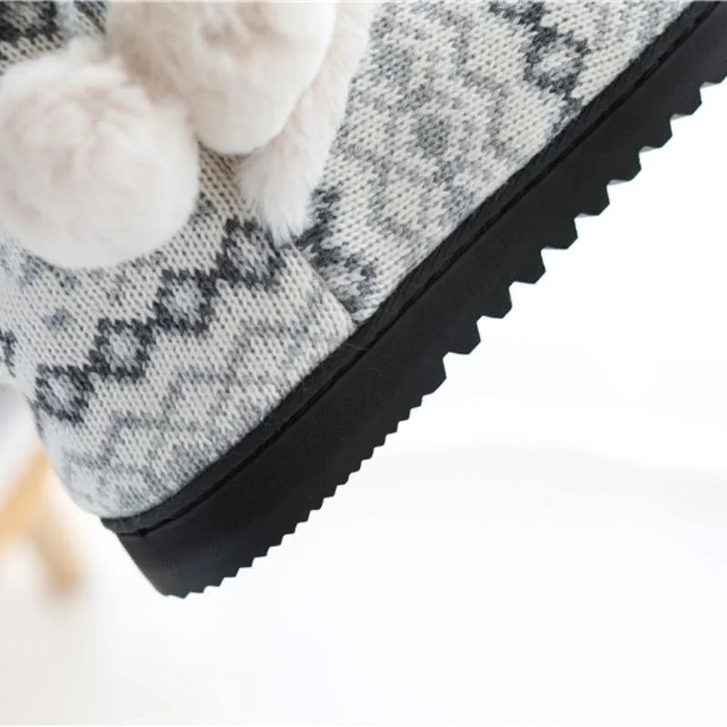 Zapatillas de Invierno para mujer, botines cálidos de felpa para interiores y exteriores, botas bonitas para el hogar