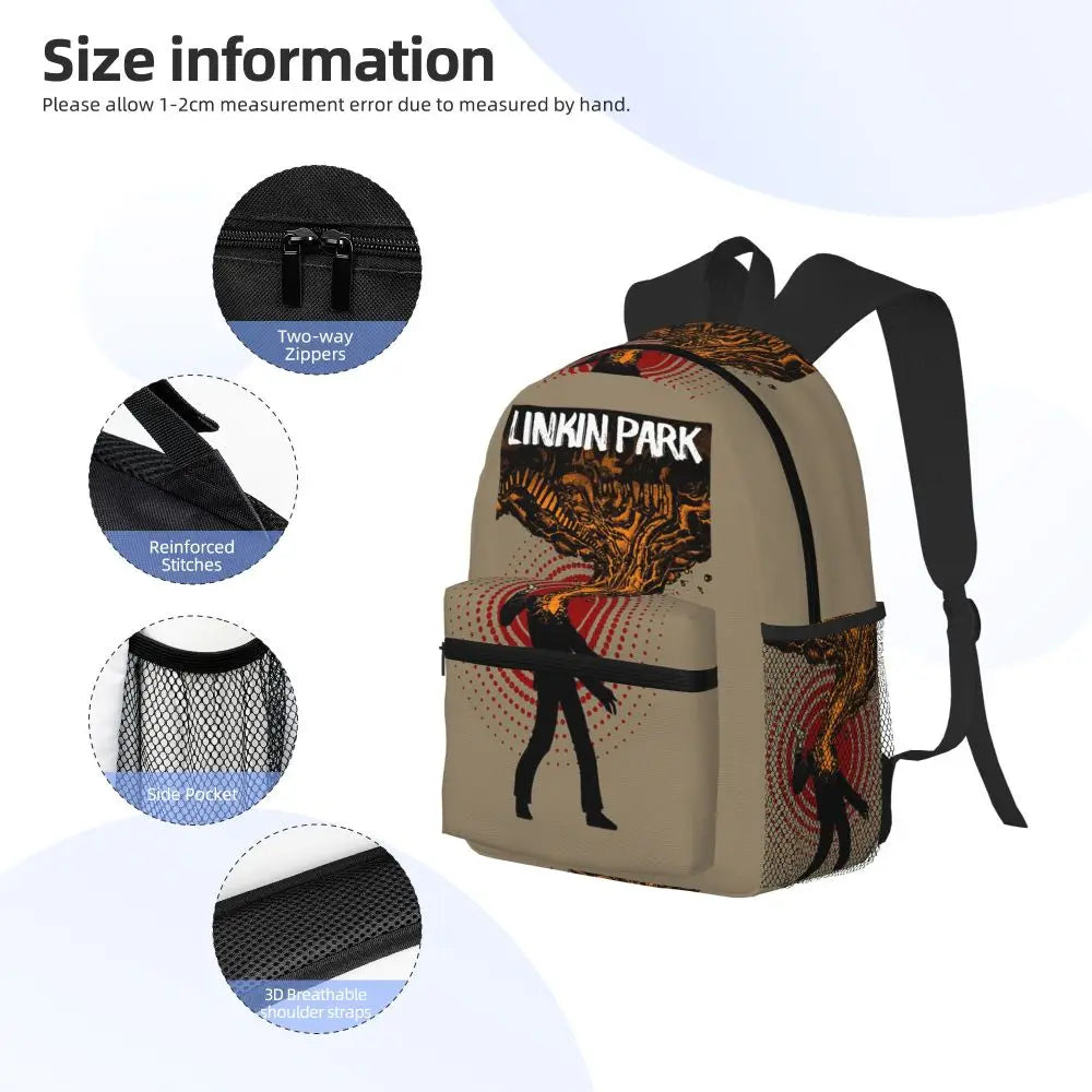 L-Linkin-S P-Park-S Band Mochila para estudiantes Mochila escolar Mochila de viaje para senderismo para niños y niñas Mochila de moda Bolsos de hombro