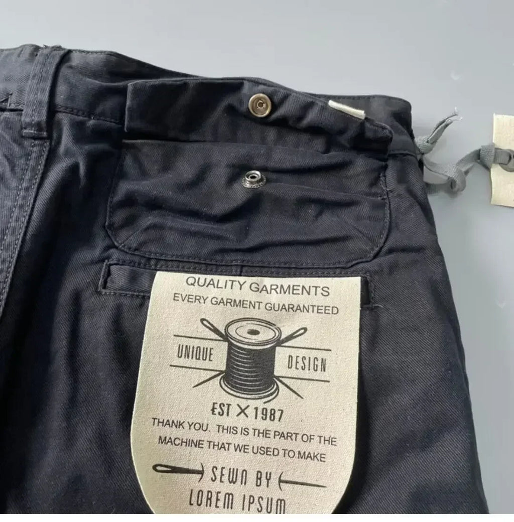 Pantalones Cargo resistentes de algodón puro de estilo americano para hombres, calzado informal de pierna recta holgada antisuciedad y antidesgaste