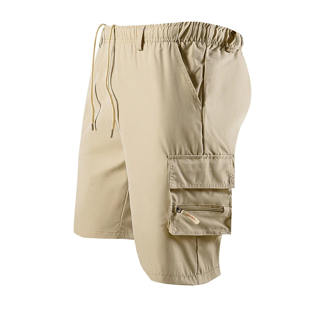 Pantalones cortos Cargo de verano para hombre, pantalones cortos informales holgados de Color sólido, pantalones cortos militares con bolsillo a la moda, pantalones deportivos para correr de camuflaje para hombre