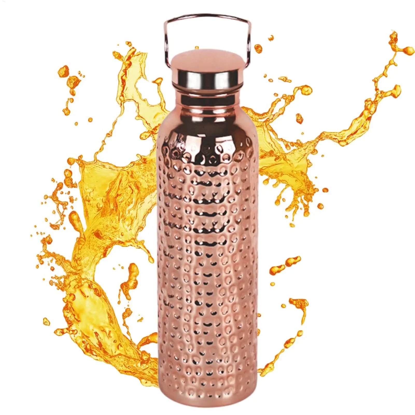 Botella de Agua de Acero Inoxidable 304 de 800 ml con Recubrimiento de Cobre Electroplacado   Vasos Térmicos   Botella con Diseño Martillado    para acampar y hacer senderismo