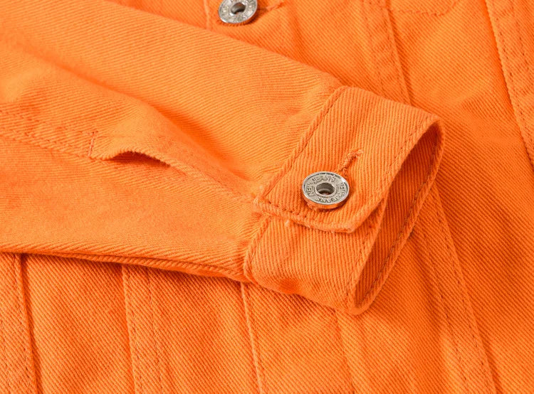 Nuevas Chaquetas Vaqueras Moradas de Moda para Hombre con Agujeros, Abrigos de Mezclilla Sólidos para Primavera y Otoño, Chaquetas Vaqueras Casuales de Algodón para Hombre, Tallas hasta 5XL