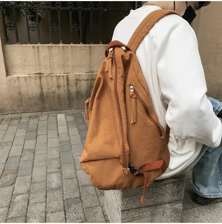 Mochila de lona de estilo japonés informal y a la moda para estudiantes de secundaria y universitarios mochila para mujeres 가mochilas masculinas