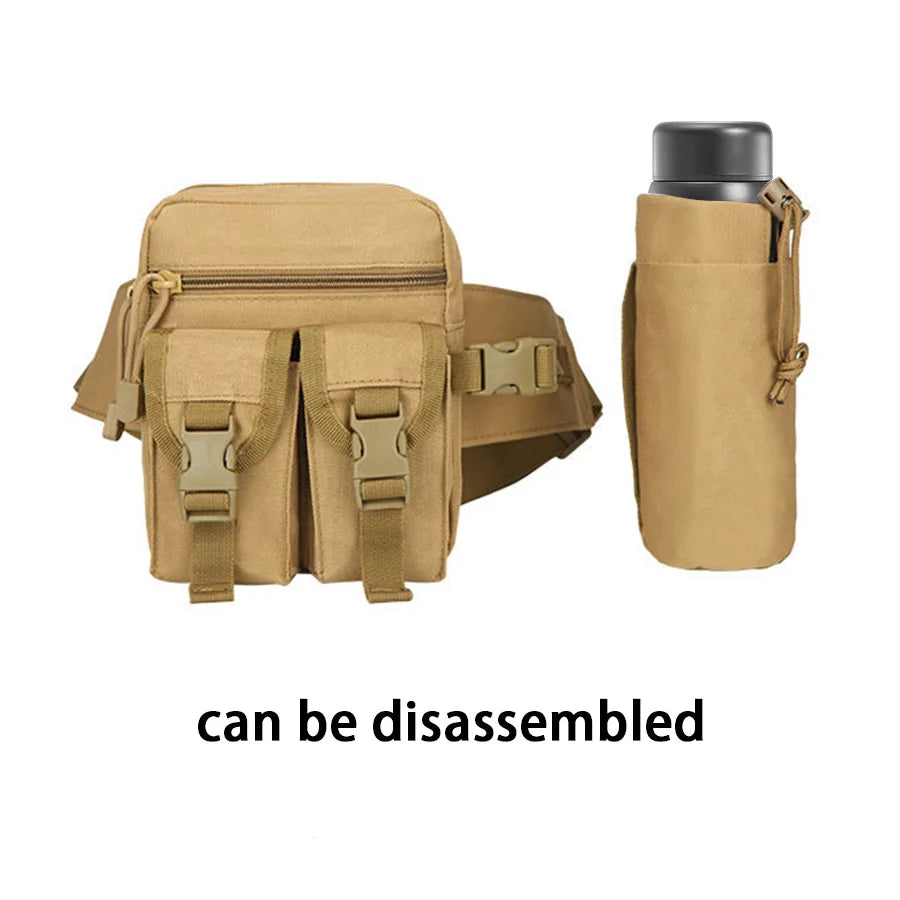 Riñonera Deportiva con Portabotella – Desmontable, para Trekking, Camping y Ciclismo