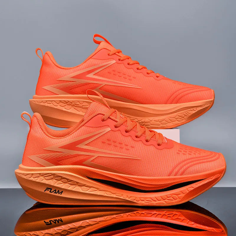 Zapatillas para correr especialidad maratón hombres deportes transpirables ligeros tablero de carbono mujeres cómodas zapatillas deportivas antideslizantes