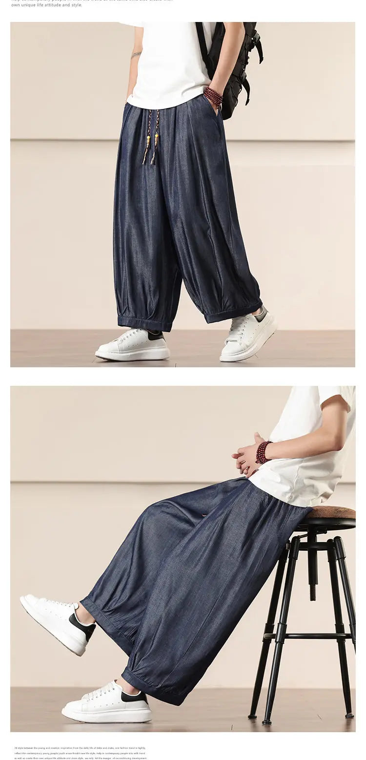 Pantalones Anchos Holgados de Hombre Estilo Chino para Primavera 2026, Pantalones Harem Casuales de Nueve Puntos para Hombre, Joggers Hip Hop de Otoño
