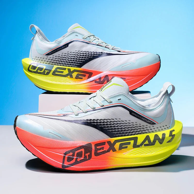 Zapatillas de Running para Hombre con Placa de Carbono, Ultraligeras, Transpirables, con Amortiguación, Antideslizantes, para Maratón, Carreras, Entrenamiento