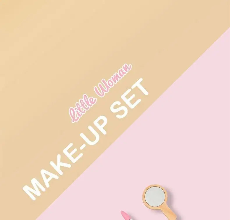 Juguete de Maquillaje de Imitación para Niñas, Set de Maquillaje de Madera para Jugar a Disfrazarse, Regalo con Bolsa de Maquillaje