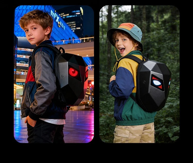 Mochila LED con Pantalla para Viajes de Negocios, Mochila para Portátil, Mochila Expandible para Motocicleta y Ciclismo para Hombre