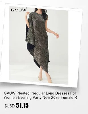GVUW, vestido plisado para mujer, manga acampanada completa, línea A, volantes empalmados, cuello redondo, fiesta de noche, ropa elegante para mujer 17G4475