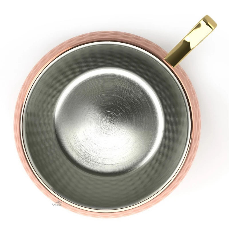 Juego de 8 Tazas de Cobre Martillado para Moscow Mule - Tazas de Acero Inoxidable para Servir Cerveza, Vino, Café y Cócteles