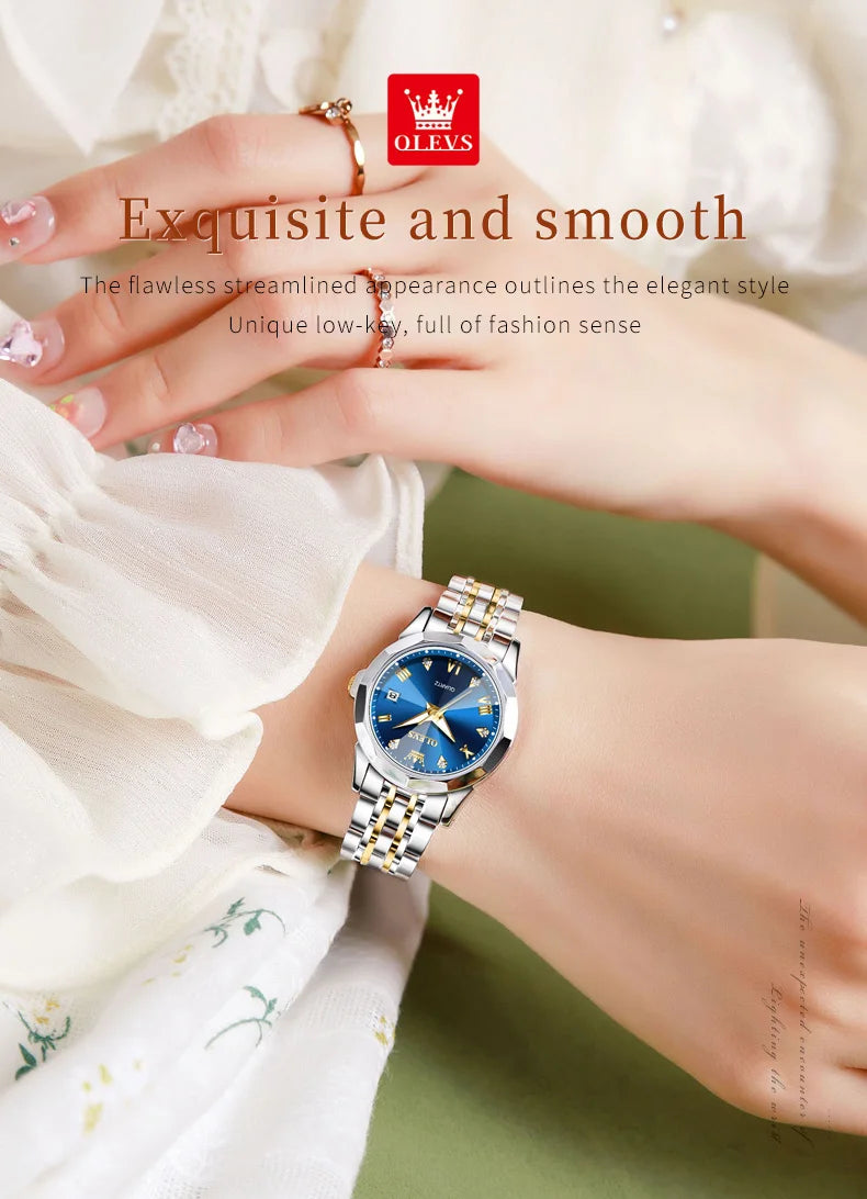 Reloj de Pulsera OLEVS 9931 para Mujer, Elegante, de Primera Marca, con Espejo en Forma de Rombo, Cuarzo Original, Diamantes, Acero Inoxidable, a la Moda, Resistente al Agua