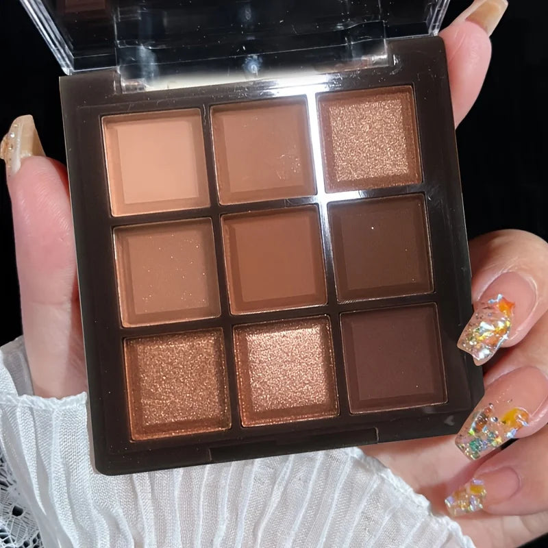 2024 Mocha Chocolate 9 colores paleta de sombra de ojos mate nacarado brillo acabado maquillaje paleta de sombra de ojos de Chocolate