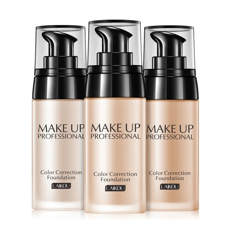 LAIKOU Base de maquillaje Base líquida facial crema BB corrector hidratante control de aceite blanqueamiento maquillaje Maquiagem resistente al agua 40g