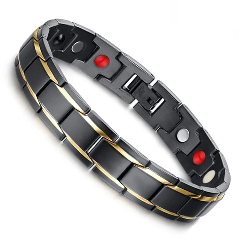 Gran oferta, pulsera de lujo a la moda para la salud, pulsera de energía para hombres, pulseras biomagnéticas antifatiga y antiradiación de acero inoxidable, joyería