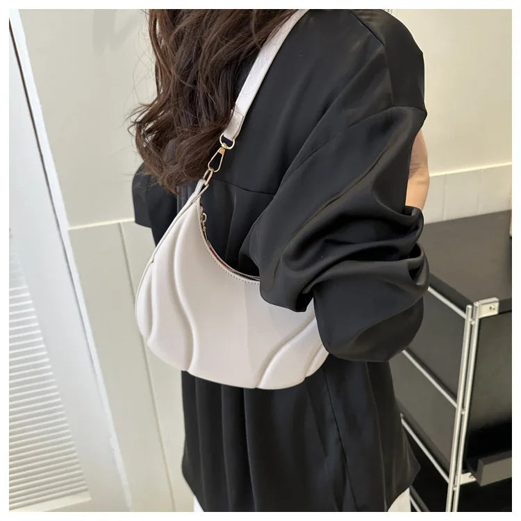Elegante bolso de axila de cuero de Pu en relieve para mujer, bolso de hombro, bolso de mano de moda, bolso cruzado versátil para ir al trabajo