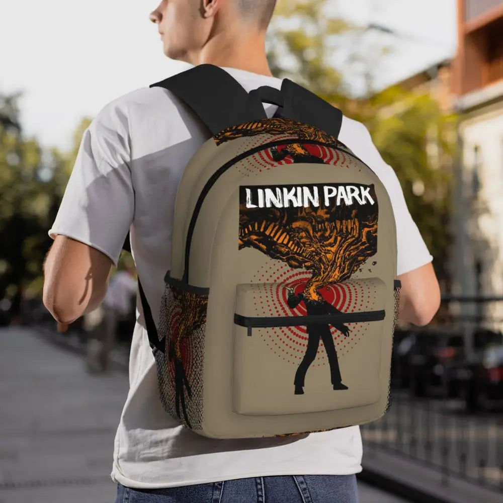 L-Linkin-S P-Park-S Band Mochila para estudiantes Mochila escolar Mochila de viaje para senderismo para niños y niñas Mochila de moda Bolsos de hombro