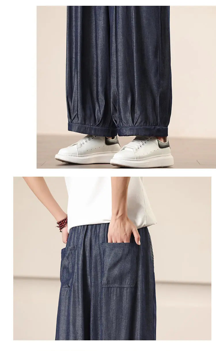 Pantalones Anchos Holgados de Hombre Estilo Chino para Primavera 2026, Pantalones Harem Casuales de Nueve Puntos para Hombre, Joggers Hip Hop de Otoño