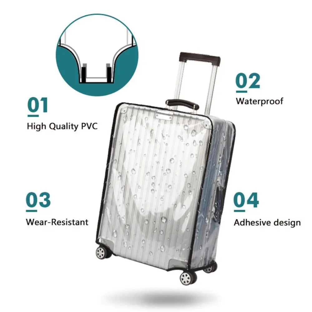 Funda protectora de equipaje de viaje de 16-28 pulgadas, cubierta protectora de equipaje impermeable de PVC, funda protectora transparente a prueba de polvo para equipaje