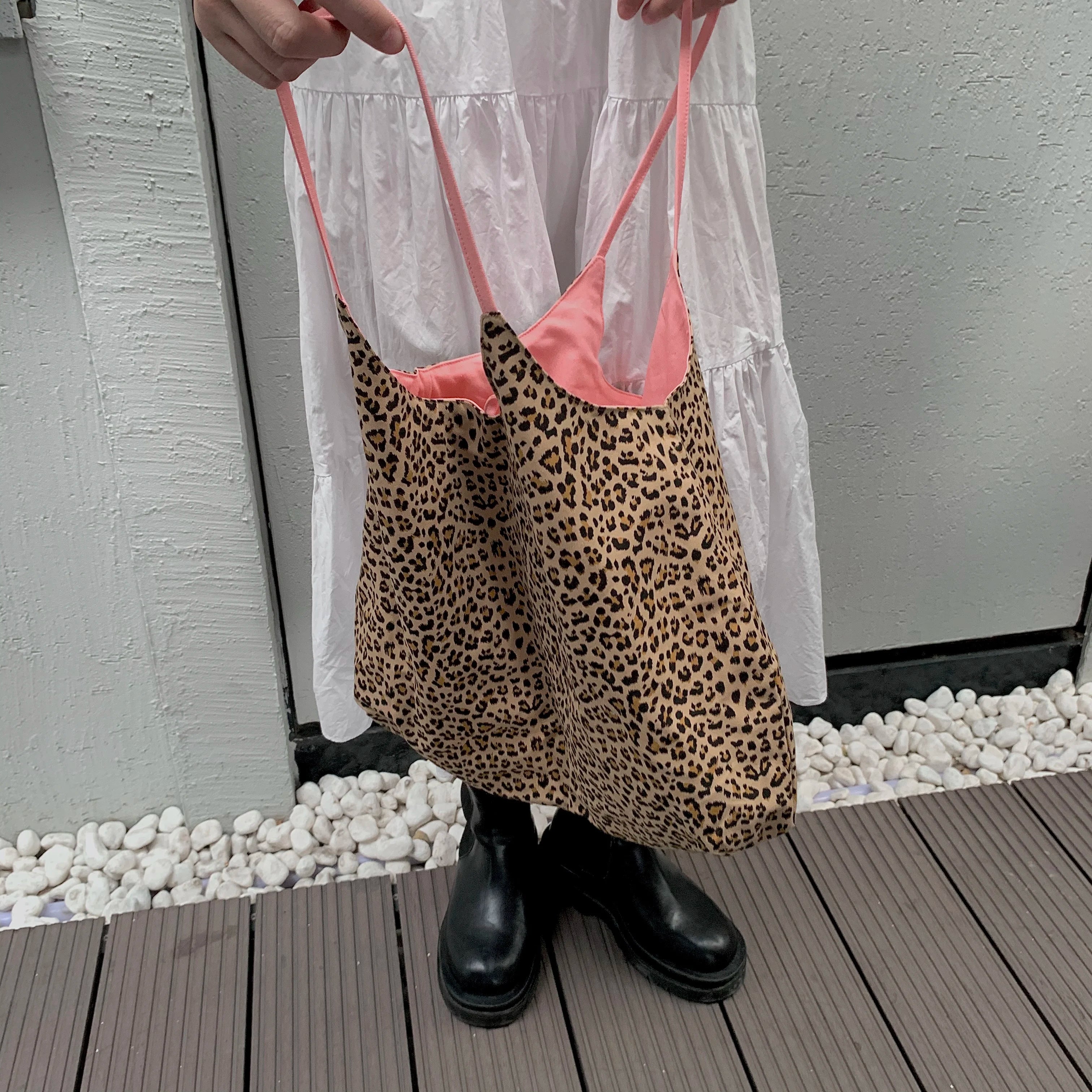 Bolso de Hombro Doble para Mujer, Diseño Moderno con Estampado de Puntos, Estilo Coreano de Primavera/Verano, Color Rosa, Moda Urbana