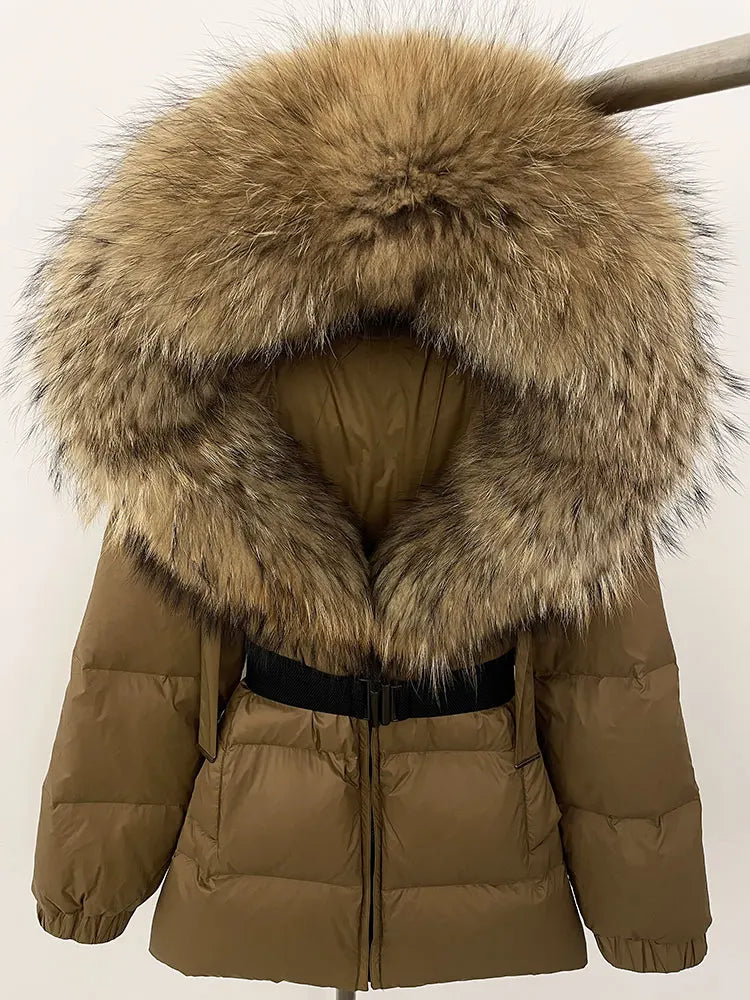 OFTBUY 2025 new women's winter clothing, white duck down coat, natural fox fur hooded jacket, fashionable warm padded jacket for women
