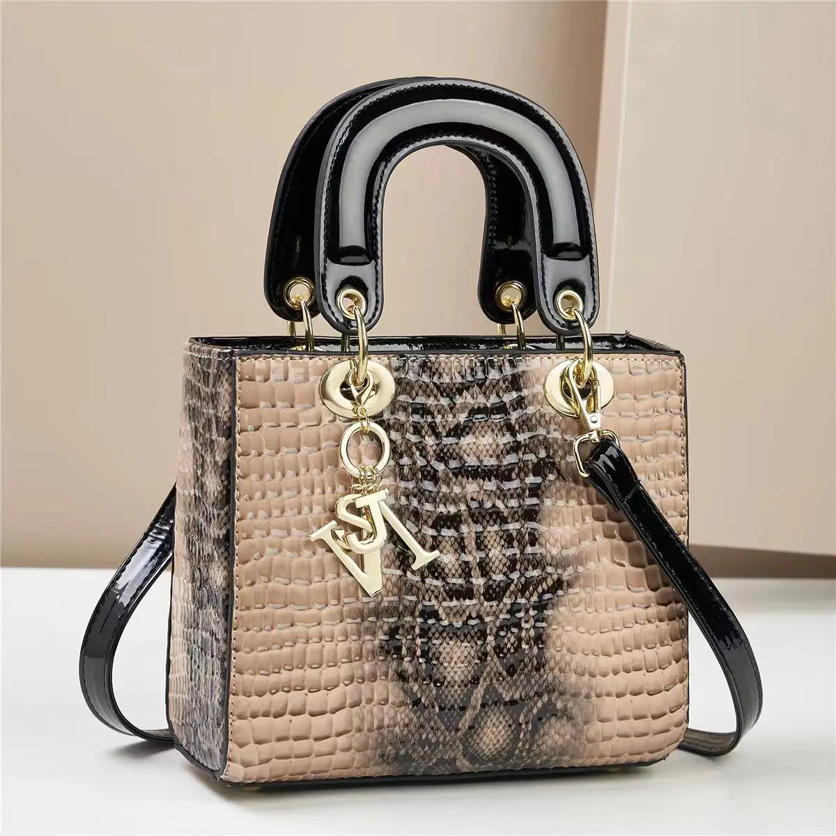 Bolso de hombro para mujer, bolsos de diseñador de lujo para mujer, bandoleras cruzadas de cuero brillante, bolsos con asa superior, bolso de tendencia para mujer