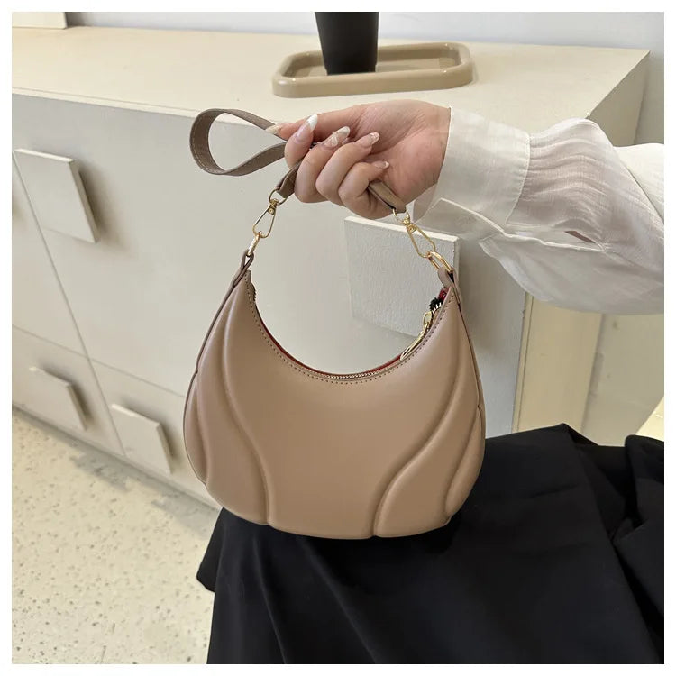 Elegante bolso de axila de cuero de Pu en relieve para mujer, bolso de hombro, bolso de mano de moda, bolso cruzado versátil para ir al trabajo