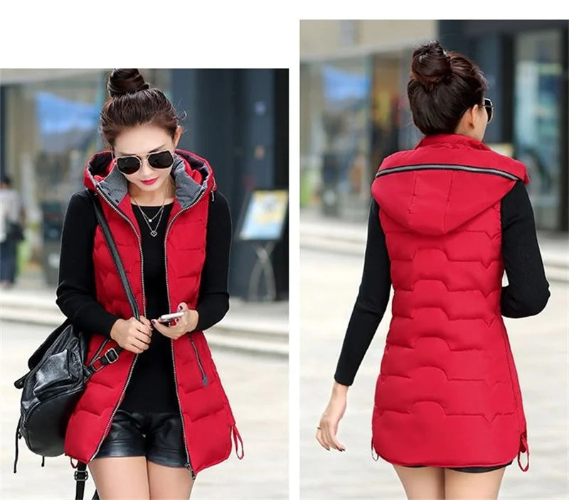 2026 chaquetas abrigo Mujer chaleco Otoño Invierno chaleco con capucha Mujer Veste Mujer Parkas largas Chaqueta Para Mujer Casaco ropa femenina