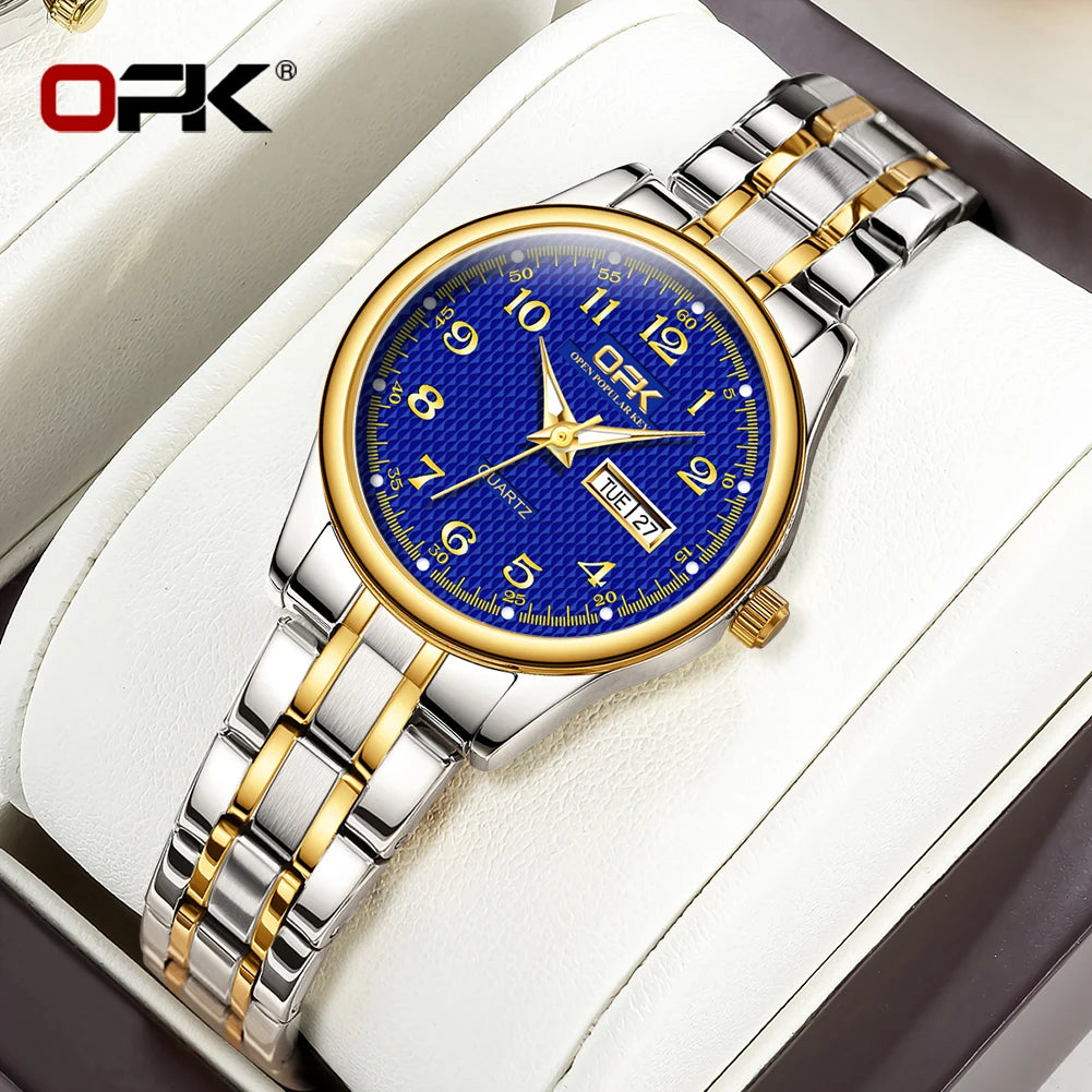 Reloj OPK 8110 para Mujer, Reloj de cuarzo resistente al agua, Reloj clásico de marca de lujo para Mujer, relojes con correa de acero inoxidable, Reloj para Mujer