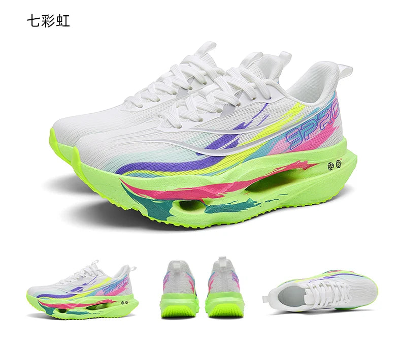 Zapatillas Deportivas para Hombre, Especializadas para Maratón, con Placa de Carbono, Transpirables, Ligeras, Cómodas, Antideslizantes, para Mujer