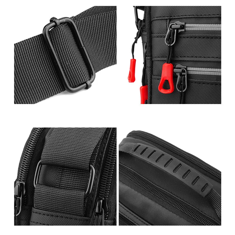 Bolso de hombro minimalista y elegante para hombre, bandolera con múltiples compartimentos de gran capacidad, bolso de hombro duradero para ir al trabajo