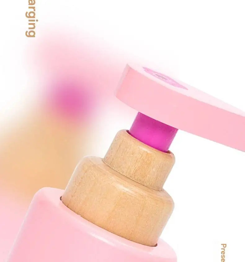Juguete de Maquillaje de Imitación para Niñas, Set de Maquillaje de Madera para Jugar a Disfrazarse, Regalo con Bolsa de Maquillaje