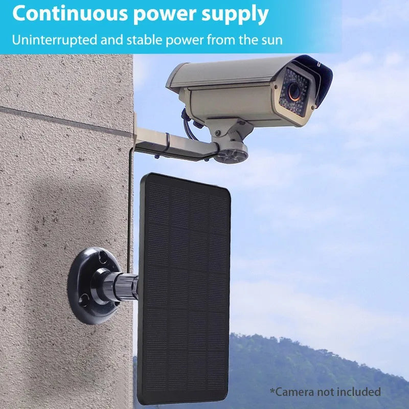 Panel Solar Cargador USB-C 4W IP65 para Cámaras de Seguridad y Luces LED | Clikymport