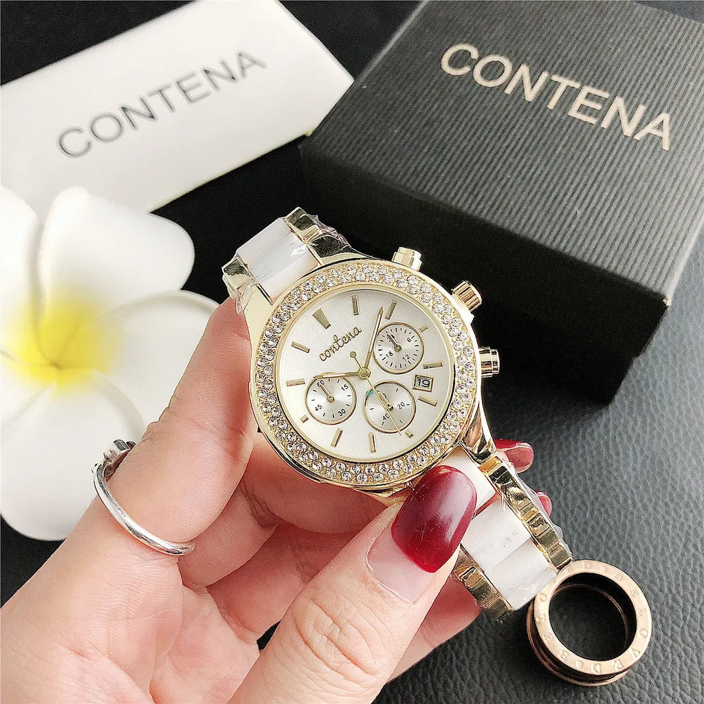CONTENA Top Brand Luxury Watches for Women Fashion Creative Steel Bracelet Women's Watches Ladies Quartz Watch Reloj Mujer