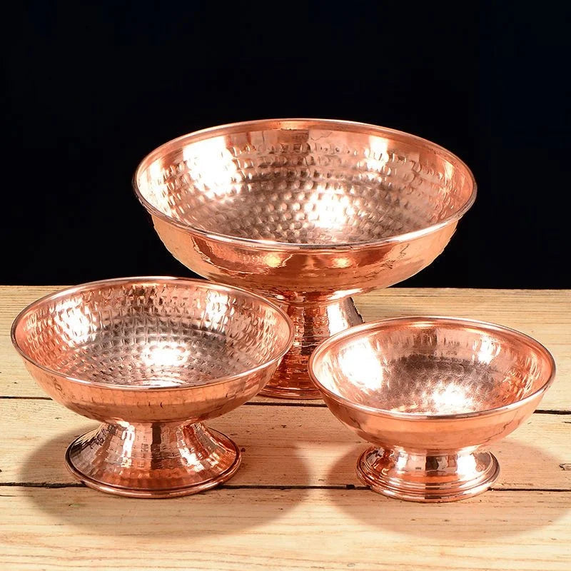 Cuenco de cobre rojo tibetano, plato para frutas, plato con grabado budista auspicioso, bandeja para Altar, decoración del hogar, 1 ud.