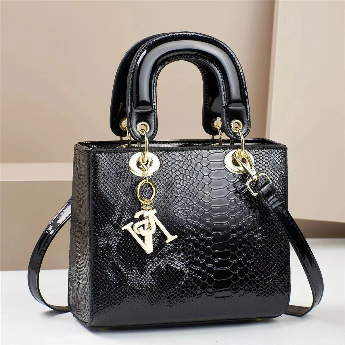 Bolso de hombro para mujer, bolsos de diseñador de lujo para mujer, bandoleras cruzadas de cuero brillante, bolsos con asa superior, bolso de tendencia para mujer