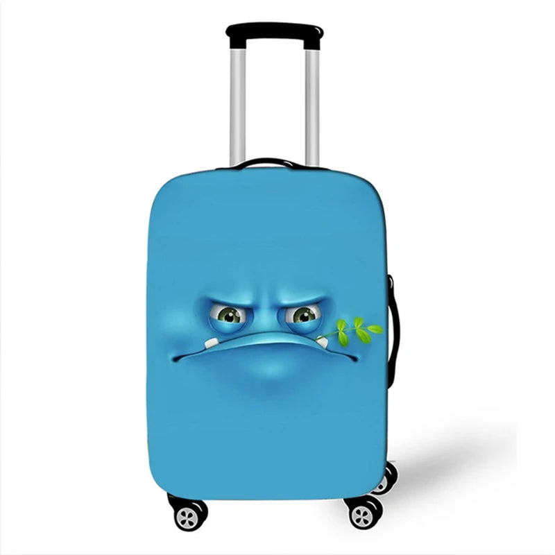 Funda antipolvo para maleta de viaje con expresión divertida, funda protectora para equipaje para cubierta de carrito de 18-32 pulgadas, accesorios de viaje